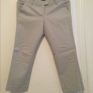 Grey Fitted Crop Dress Pants