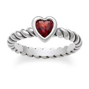 James Avery Garnet Heart Ring