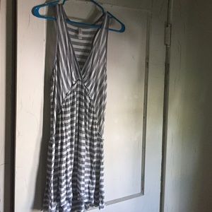 White/Gray Striped Knit Tank