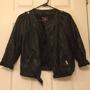 forever 21 black leather jacket size medium