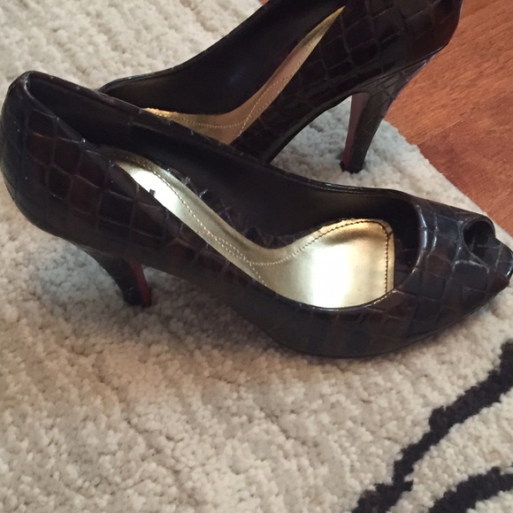Brown leather heels!