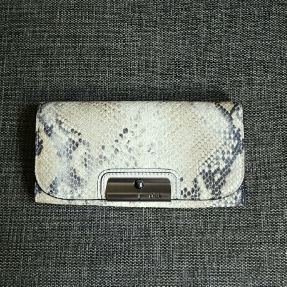 Coach Kristin Embossed Python Slim Envelope Wallet