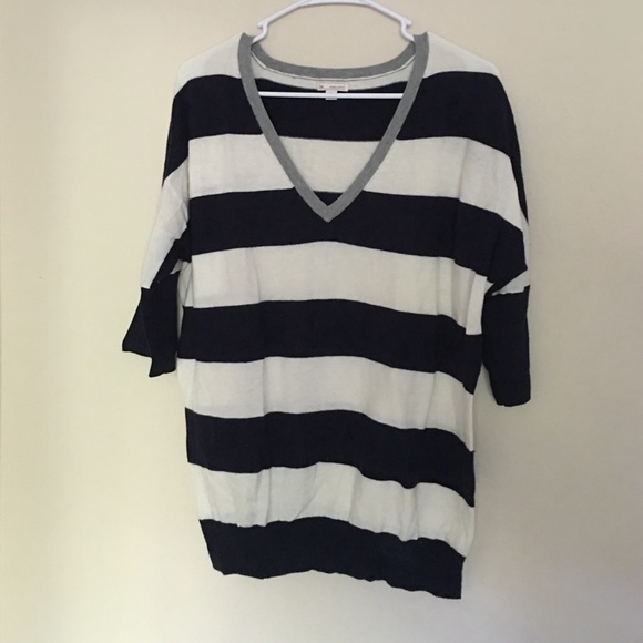 Gap Navy Blue and Cream Stripped Shirt