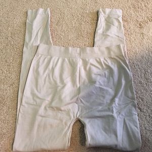 Cream silky leggings