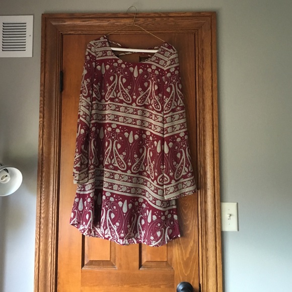Red mid knee dress