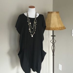 ECU-DKNYC Black shift dress w/ side pockets Sz XL