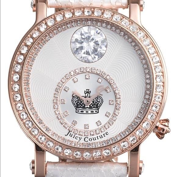 Juicy Couture White Leather Swarovski Watch