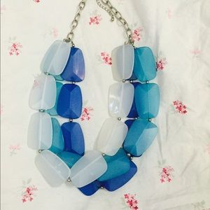 Blue ombré statement necklace.