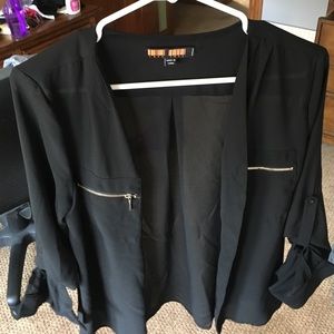 Black button down blouse