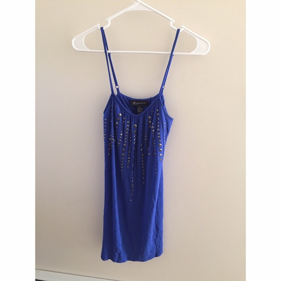 I-N-C blue stud light dress