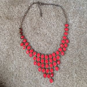 Francesca's red bib statement necklace