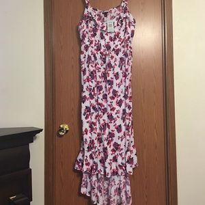 Ivory flower highlow maxi dress torrid size 2