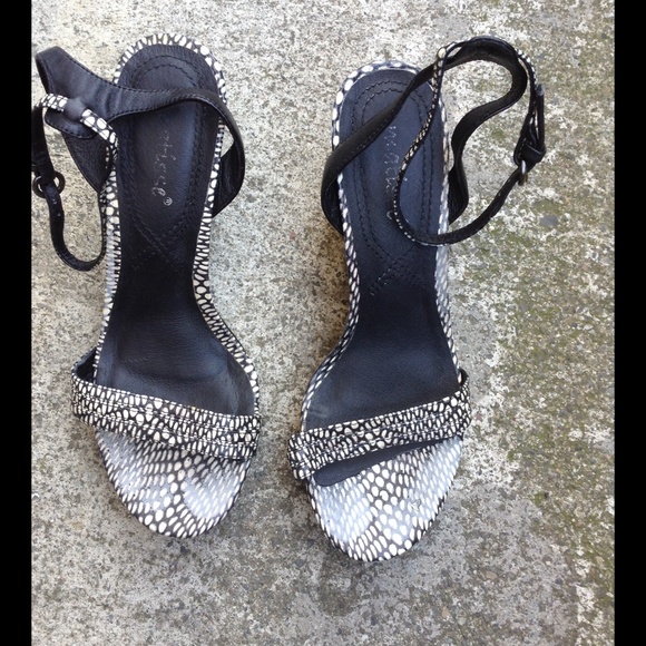 Snakeprint ankle strap sandal espadrille heels - Picture 2 of 4