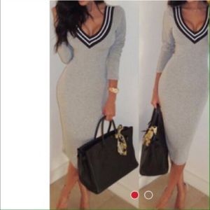 Super sexy grey dress! 36" from shoulder to hem.