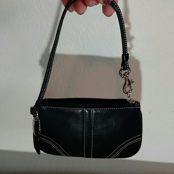 Coach Black Leather Wristlet