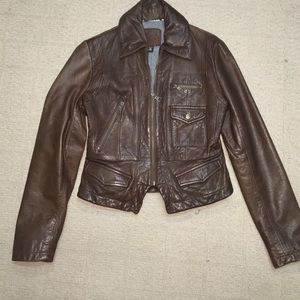 Brown leather jacket