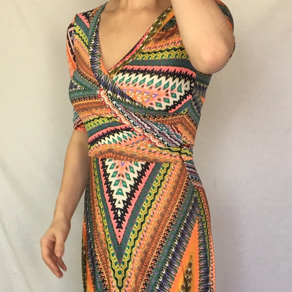 REDUCED Orange Multi Maxi Dress - Picture 3 of 4
