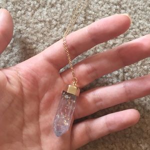 Faux Crystal Gold Necklace