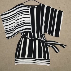 Black and white striped dress
