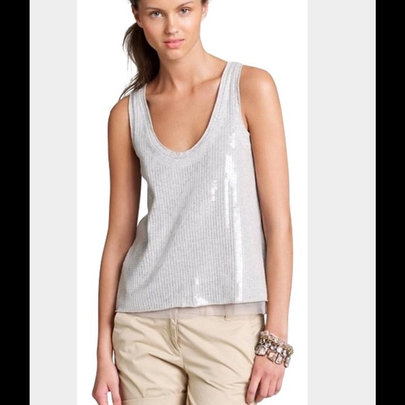 J Crew Tissue Sequin Embellished Tank Top