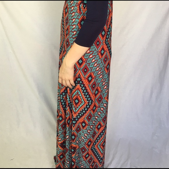 ‼️Reduced‼️Navy Turquoise Scoop Neck Maxi - Picture 2 of 3