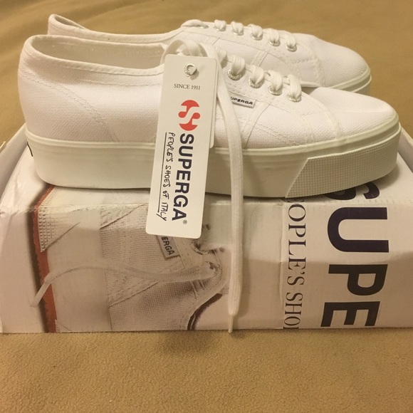 Brand new Superga platform white sneakers 6.5 & 8 - Picture 3 of 4