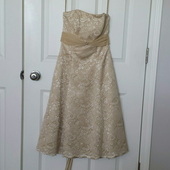 Champagne gold bridesmaid dress