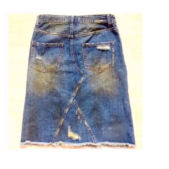 Free People LA Lady distressed pencil skirt, NWT - Picture 2 of 2