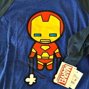 Marvel IronMan 3/4 raglan sleeve t-shirt. Sz L