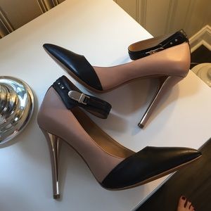 Coach nude and black pumps - $75