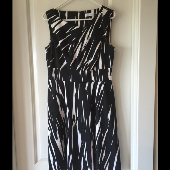 Calvin Klein black and white dress.