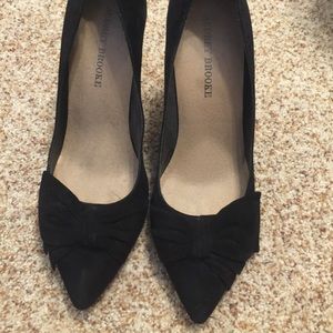 Audrey Brooke black suede heels