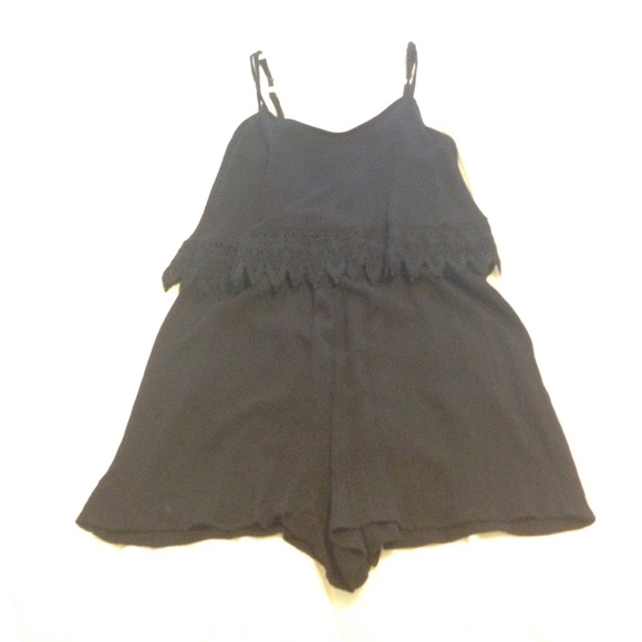 black romper with crochet