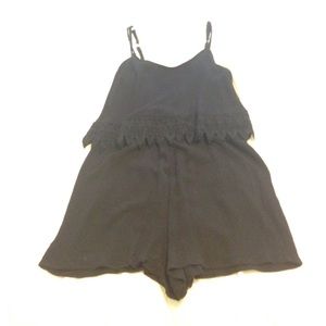 black romper with crochet