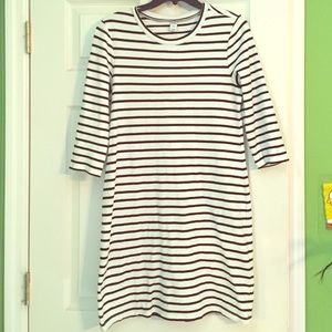 Quarter sleeve, striped sheath dress