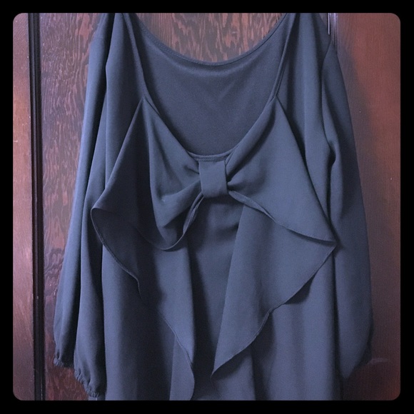 Black dress with bow detailing on back