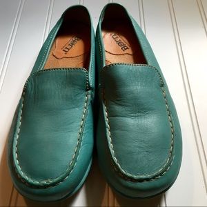 Teal Leather Born Slip-on Loafers