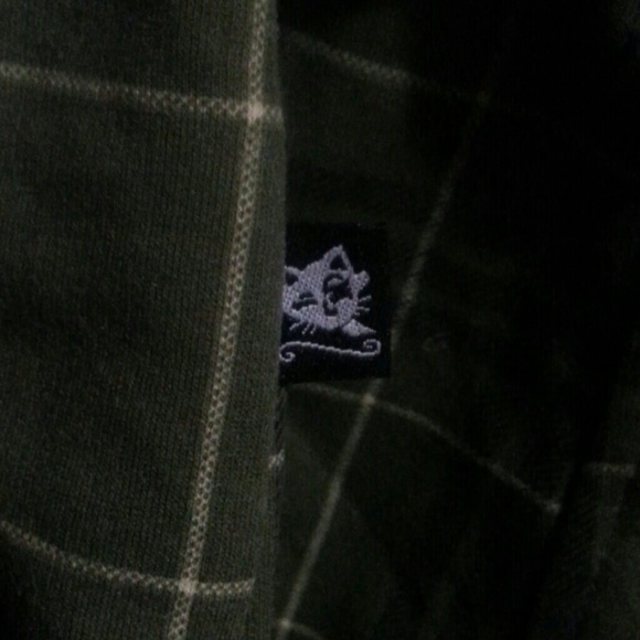 Army Green Plaid Button Up Belted Hoodie - Picture 3 of 4