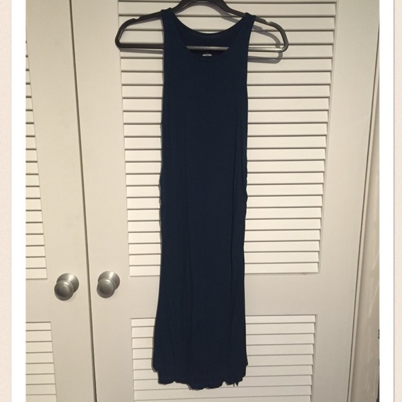 Teal midi maternity dress