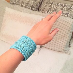 Turquoise beaded cuff