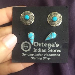 Genuine Indian handmade sterling silver earrings.