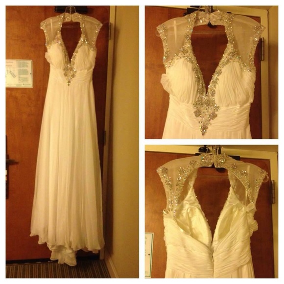 MacDuggal White Chiffon Gown