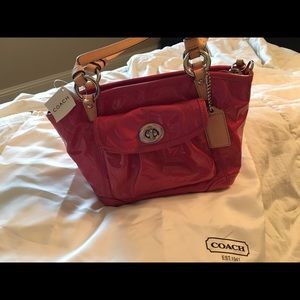 Coach Discontinued Pink Patent Leather bag.