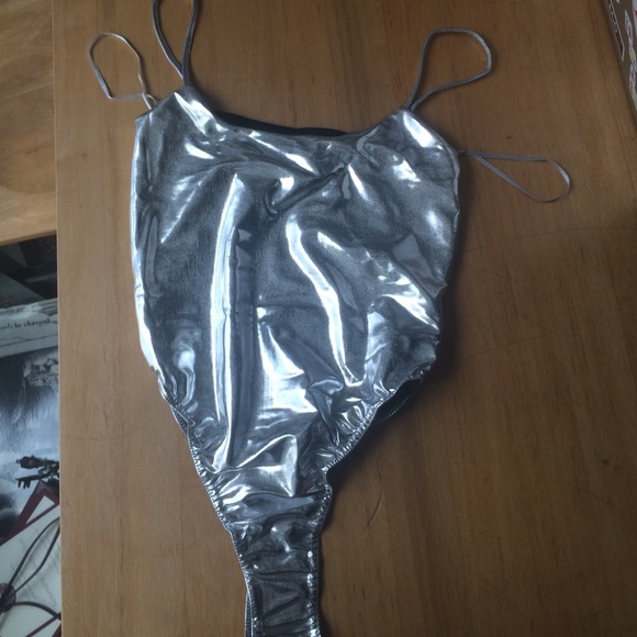 Silver metallic body suit BRAND NEW