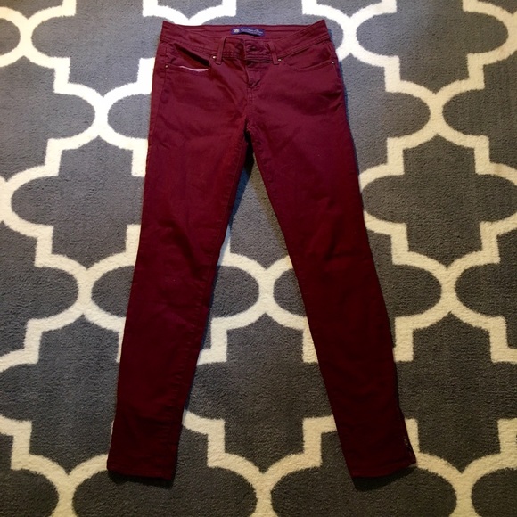 Burgundy Divine Rights of Denim Skinny Jeans