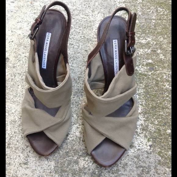 Vera Wang Lavender Shoes - Vera Wang Lavender khaki olive sandal heels