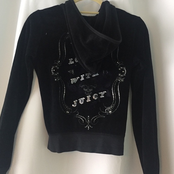 JUICY COUTURE velour black zip up