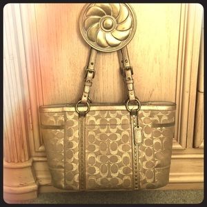 Gold Coach Tote