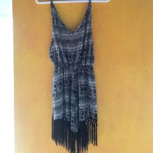 Summer Romper with Fringe Bottom Shorts
