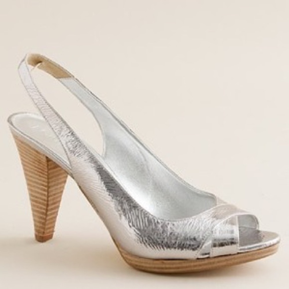 *FINAL SALE* Silver metallic J.Crew heels